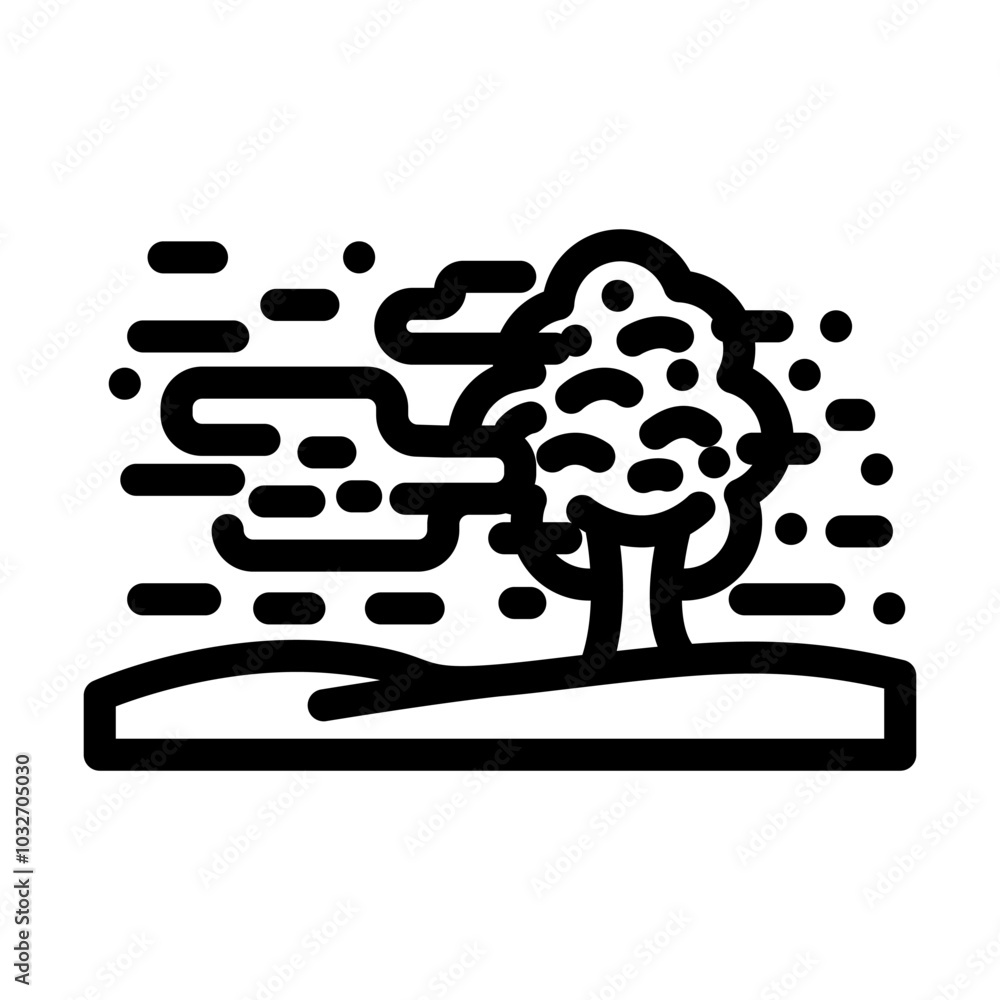 fog natural phenomena line icon vector. fog natural phenomena sign. isolated contour symbol black illustration fog natural phenomena line icon vector. fog natural phenomena sign. isolated contour symbol black illustration