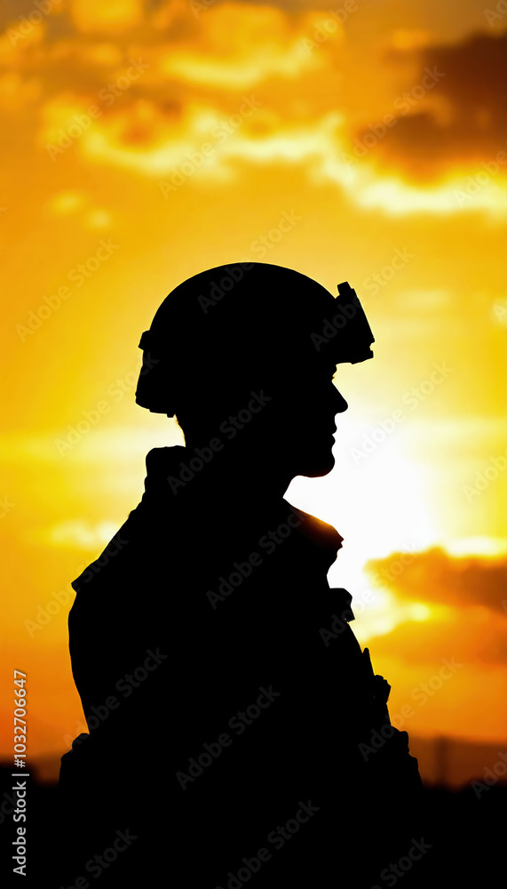 A soldier standing on a battlefield at dusk, silhouetted against a fading sky, embodying courage and resilience amidst the remnants of conflict.
A soldier standing on a battlefield at dusk, silhouetted against a fading sky, embodying courage and resilience amidst the remnants of conflict.