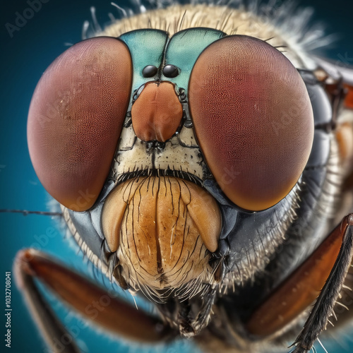 Close-up macro image about compound eye of insect photo