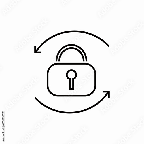 lock reload icon sign vector
