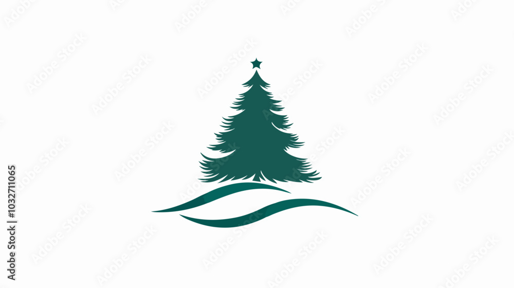 Fototapeta premium Illustration of Christmas tree. New Year. Holiday