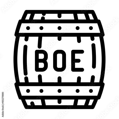 barrel of oil equivalent boe line icon vector. barrel of oil equivalent boe sign. isolated contour symbol black illustration