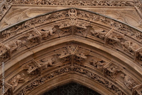 Gothic ornaments. Shot on several Gothic monuments in France. (Churchs and buildings)