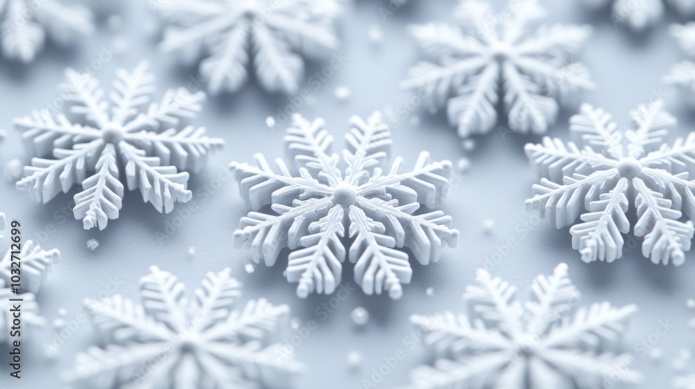 White snowflakes forming a winter background pattern White snowflakes forming a winter background pattern