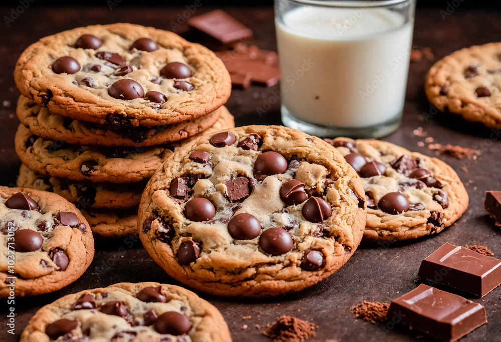 chocolate cookies and milk chocolate cookies and milk
