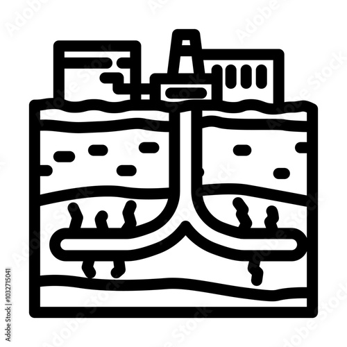 hydraulic fracturing oil industry line icon vector. hydraulic fracturing oil industry sign. isolated contour symbol black illustration