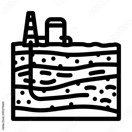shale oil industry line icon vector. shale oil industry sign. isolated contour symbol black illustration