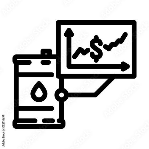 oil price industry line icon vector. oil price industry sign. isolated contour symbol black illustration