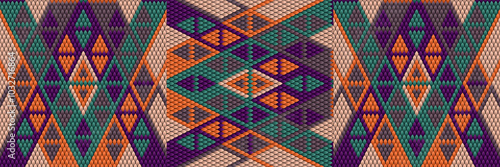 Pattern, ornament  ethnic, folk, geometric, mosaic for fabrics, interiors, ceramics and furniture in the Latin American style.