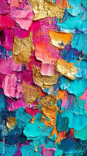Vibrant Abstract Painting with Rich Textures