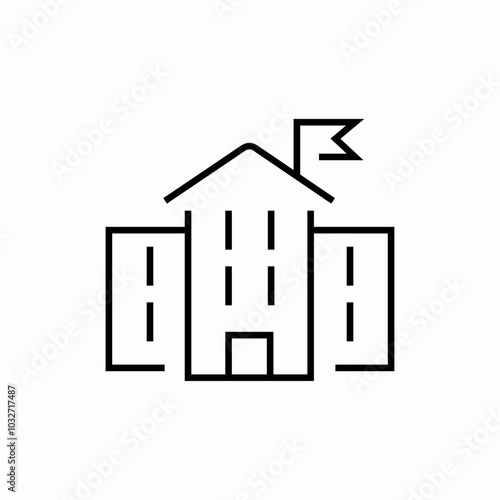 school building icon sign vector
