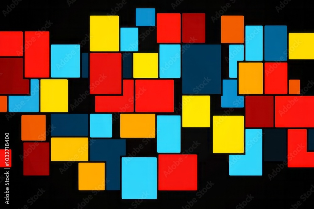 Vibrant Abstract Rectangles on Black Background Vibrant Abstract Rectangles on Black Background
