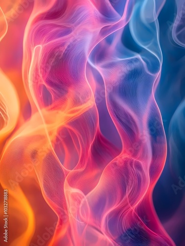 Abstract background with flowing, vibrant colors of pink, orange, blue, and purple.