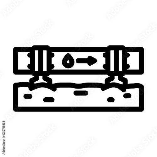 pipeline oil industry line icon vector. pipeline oil industry sign. isolated contour symbol black illustration