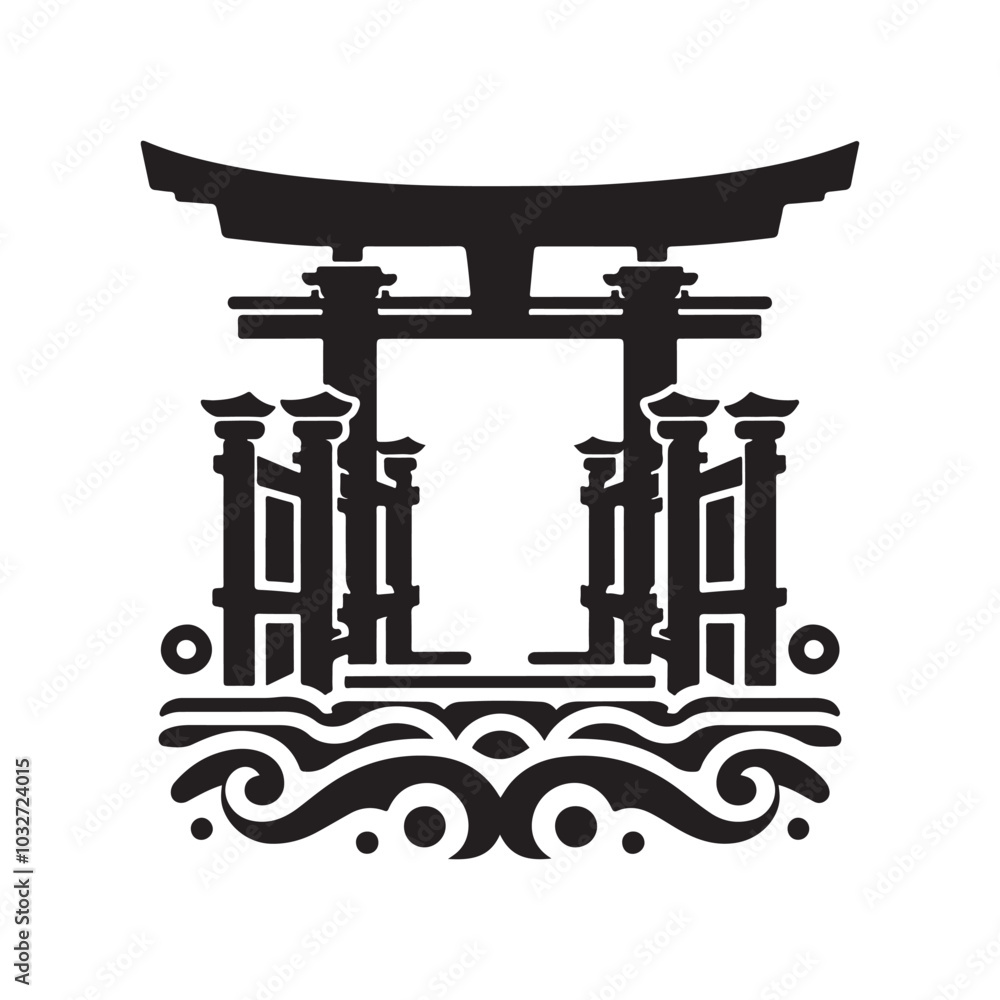 Unique Cantilever Gate Silhouette Vector Illustration for Creative Designs Unique Cantilever Gate Silhouette Vector Illustration for Creative Designs