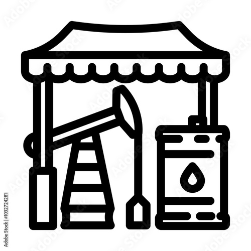 market oil industry line icon vector. market oil industry sign. isolated contour symbol black illustration