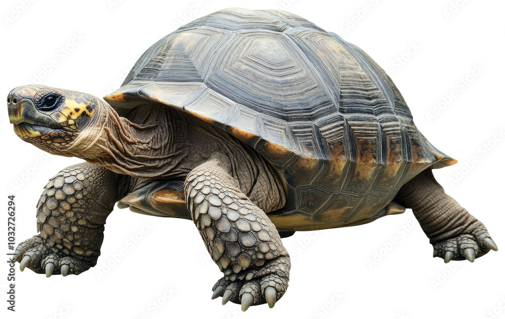 Obraz premium Giant Tortoise Isolated on Transparent Background.