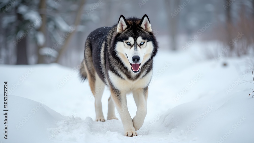 Majestic Alaskan Malamute in snowy wilderness Majestic Alaskan Malamute in snowy wilderness