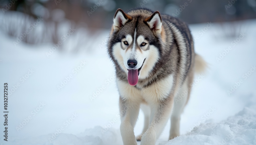 Majestic Alaskan Malamute in snowy wilderness Majestic Alaskan Malamute in snowy wilderness