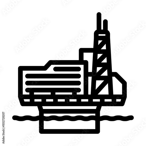 platform oil industry line icon vector. platform oil industry sign. isolated contour symbol black illustration