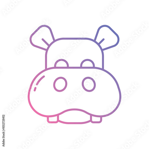 Hippo vector icon stock illustration