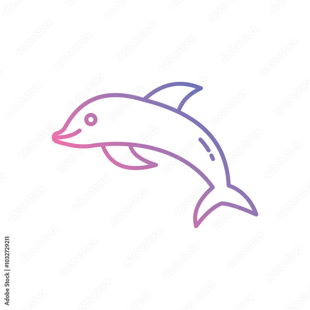 Fototapeta premium Dolphin vector icon stock illustration