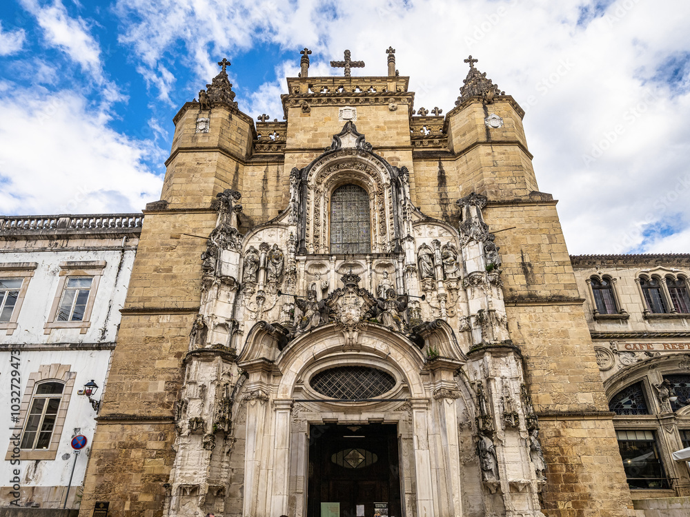 Facade of Santa Cruz Monastery at Coimbra, Contains tombs of the first two kings of Portugal Facade of Santa Cruz Monastery at Coimbra, Contains tombs of the first two kings of Portugal