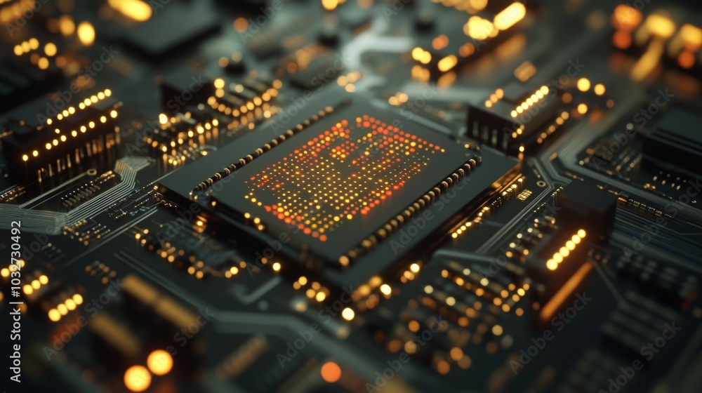 Futuristic Circuit Board Close-Up Futuristic Circuit Board Close-Up