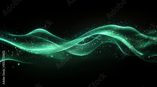 Abstract Green Light Wave