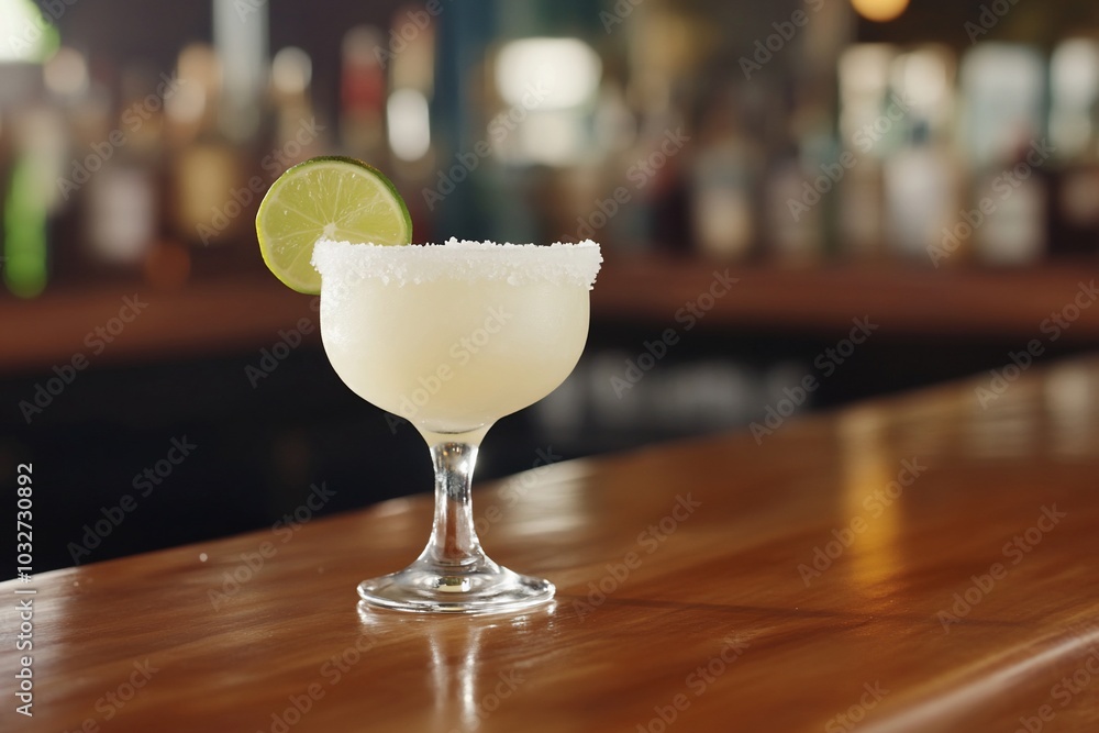 A refreshing margarita cocktail garnished with a lime slice. A refreshing margarita cocktail garnished with a lime slice.