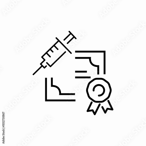 certificate for vaccine icon sign vector