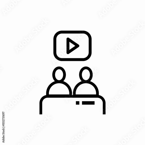 people watching a movie icon sign vector
