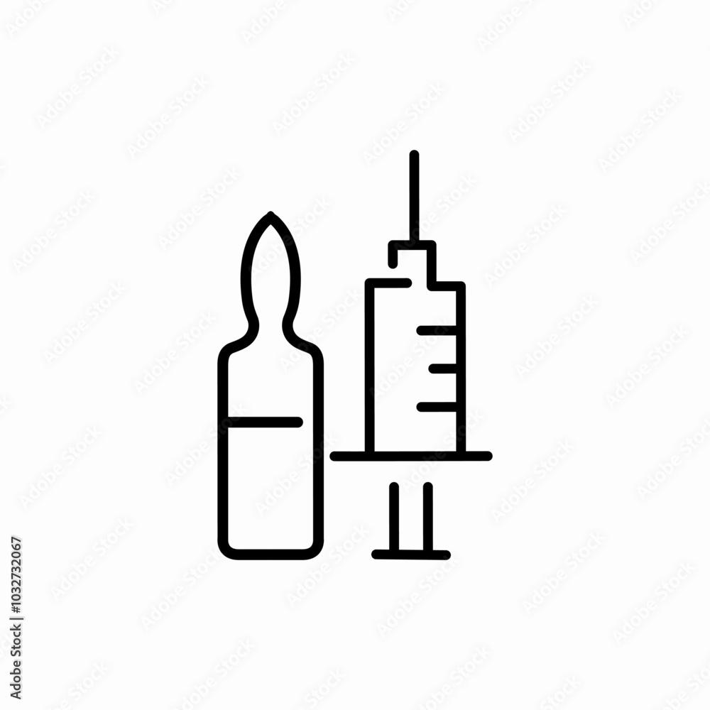 syringe with vaccine icon sign vector