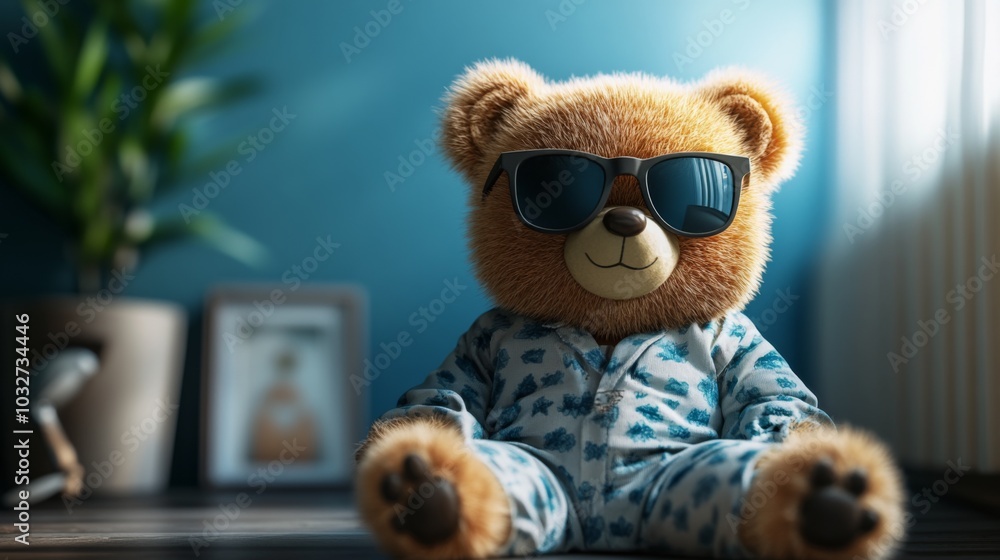 Cute Teddy Bear with Sunglasses Cute Teddy Bear with Sunglasses