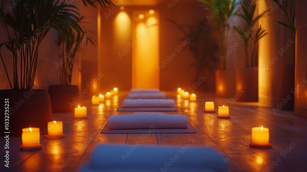 Fototapeta premium Peaceful Candlelit Spa Ambience