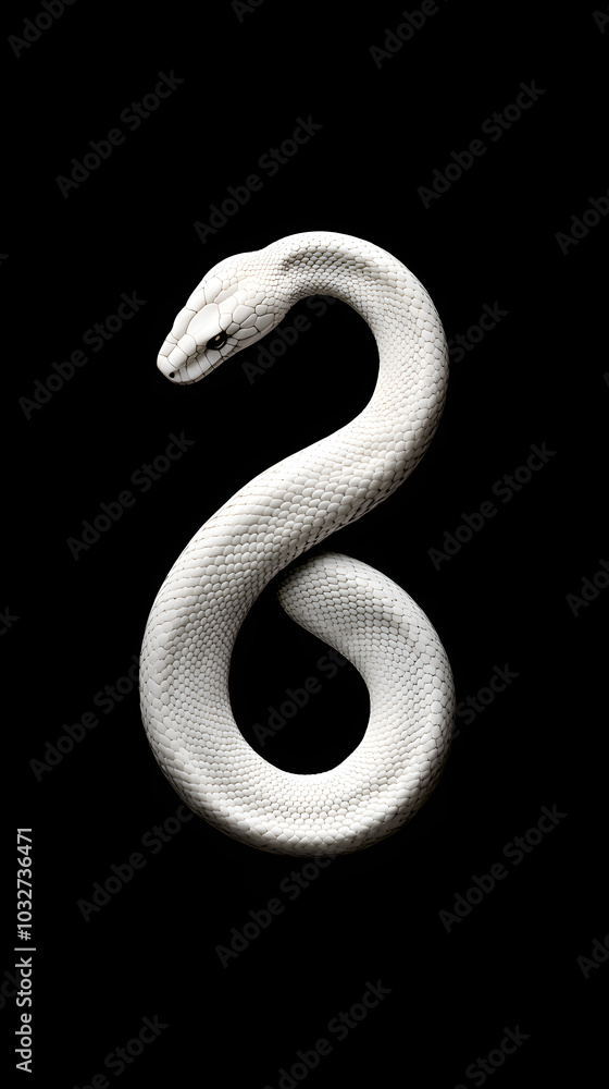 white snake on the black backgrpound white snake on the black backgrpound