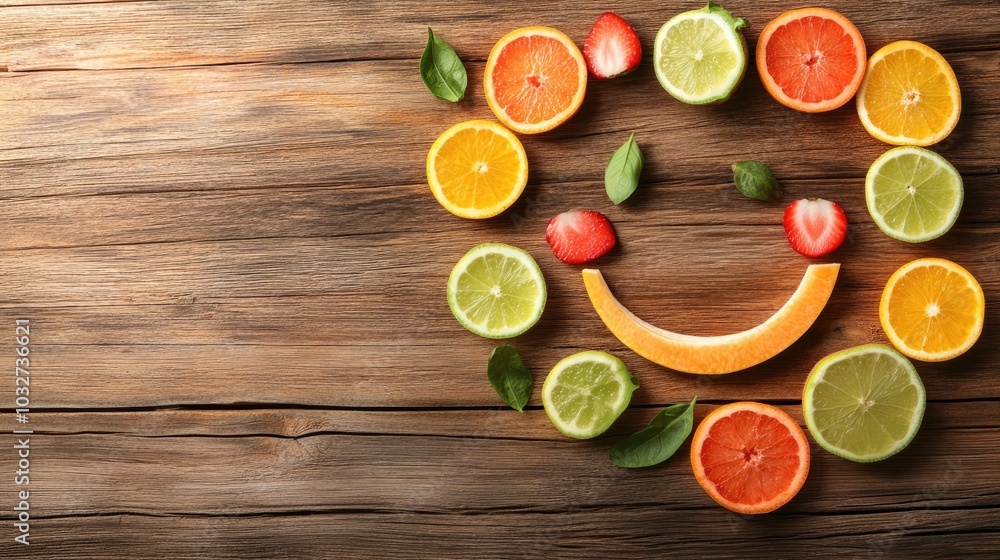 Fresh Fruit Arrangement Creating a Smiling Face Fresh Fruit Arrangement Creating a Smiling Face
