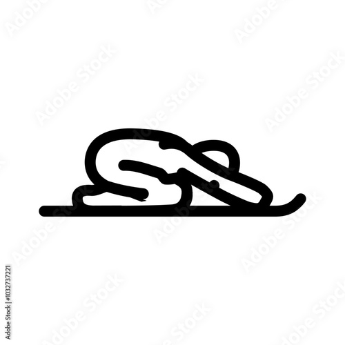 childs pose balasana yoga line icon vector. childs pose balasana yoga sign. isolated contour symbol black illustration