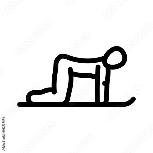 cat cow pose marjaryasana bitilasana yoga line icon vector. cat cow pose marjaryasana bitilasana yoga sign. isolated contour symbol black illustration