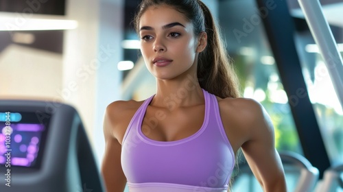 Determined Fit Woman Exercising Hard at Gym for Strength and Wellness