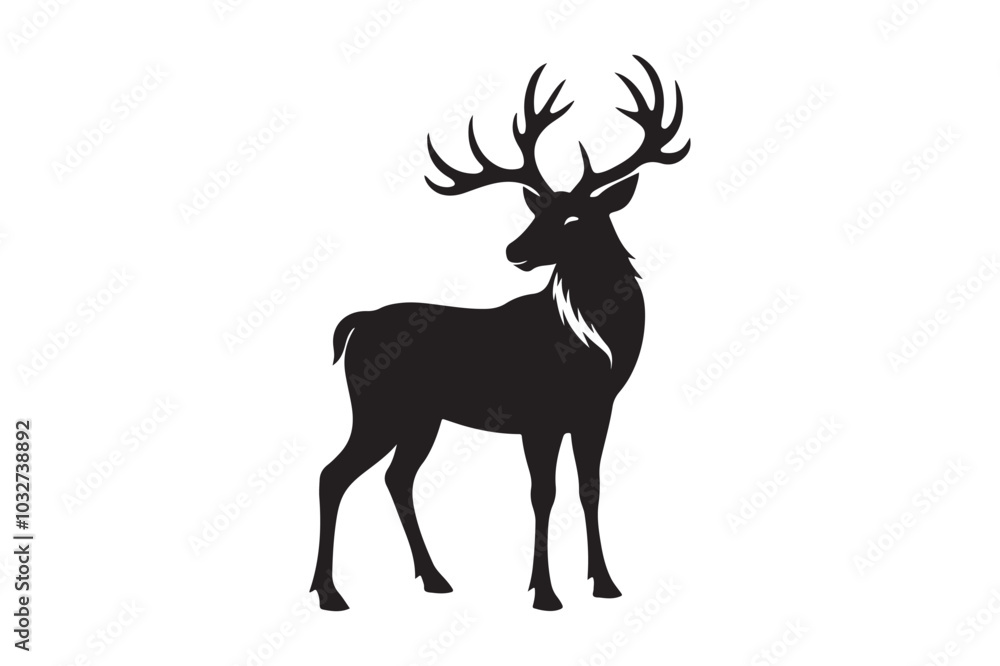 Elk Silhouette Vector Design – Wildlife Graphic for Merchandise, Print Files, and Creative Branding Elk Silhouette Vector Design – Wildlife Graphic for Merchandise, Print Files, and Creative Branding