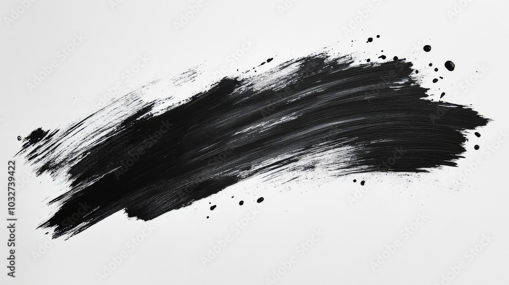 Abstract Black Brushstroke on White Background Abstract Black Brushstroke on White Background
