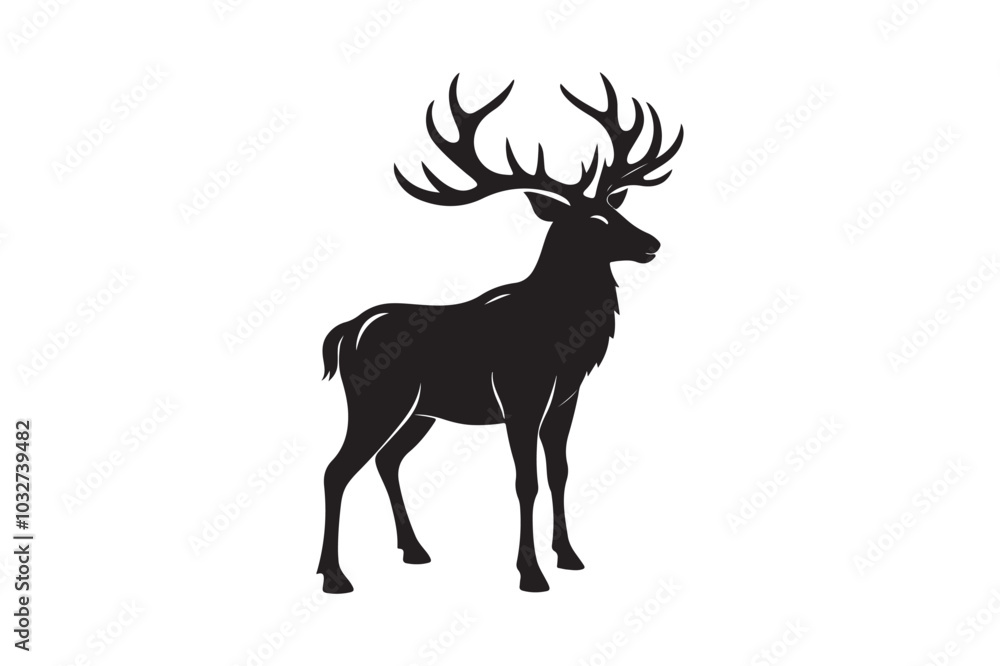 Elk Silhouette Vector Design – Wildlife Graphic for Merchandise, Print Files, and Creative Branding Elk Silhouette Vector Design – Wildlife Graphic for Merchandise, Print Files, and Creative Branding