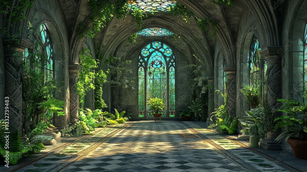 Fototapeta premium Enchanting Gothic Greenhouse