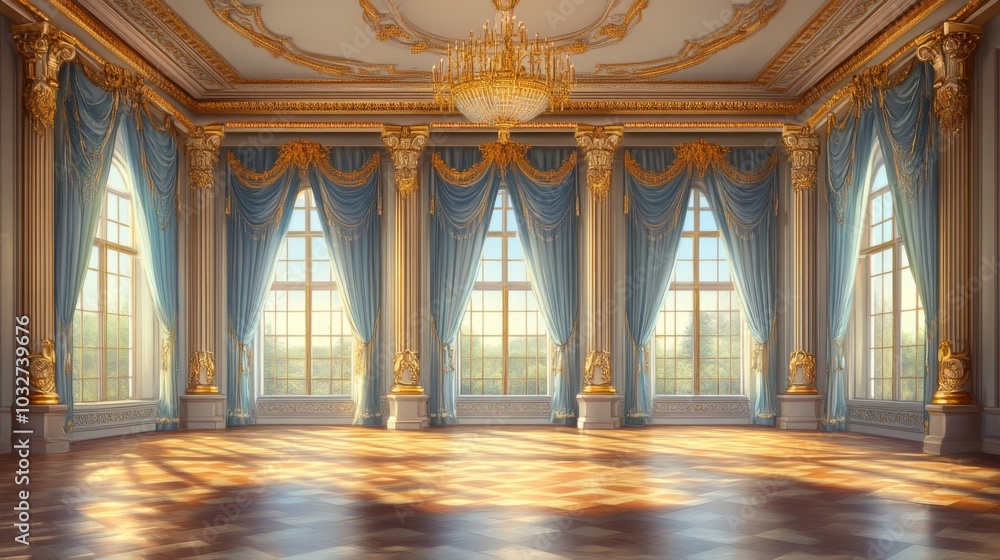 Fototapeta premium Elegant Baroque Ballroom Interior