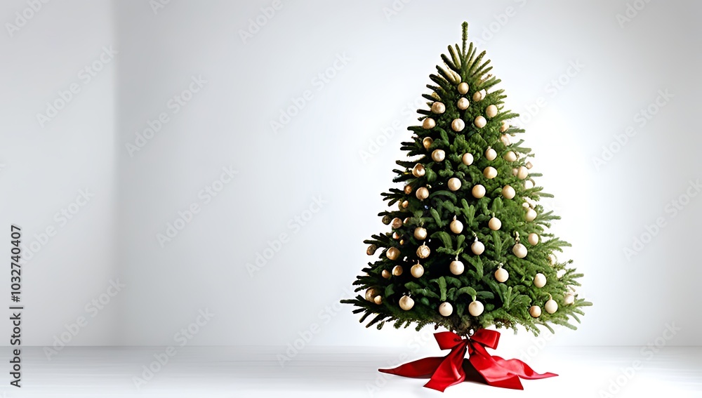 beautiful christmas tree stands alone pristine white backdrop beautiful christmas tree stands alone pristine white backdrop