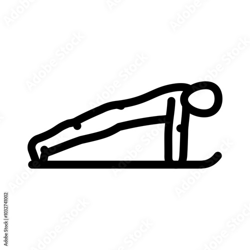 plank pose phalakasana yoga line icon vector. plank pose phalakasana yoga sign. isolated contour symbol black illustration