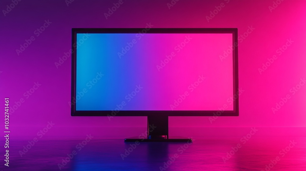 Monitor with Pink and Blue Gradient Monitor with Pink and Blue Gradient