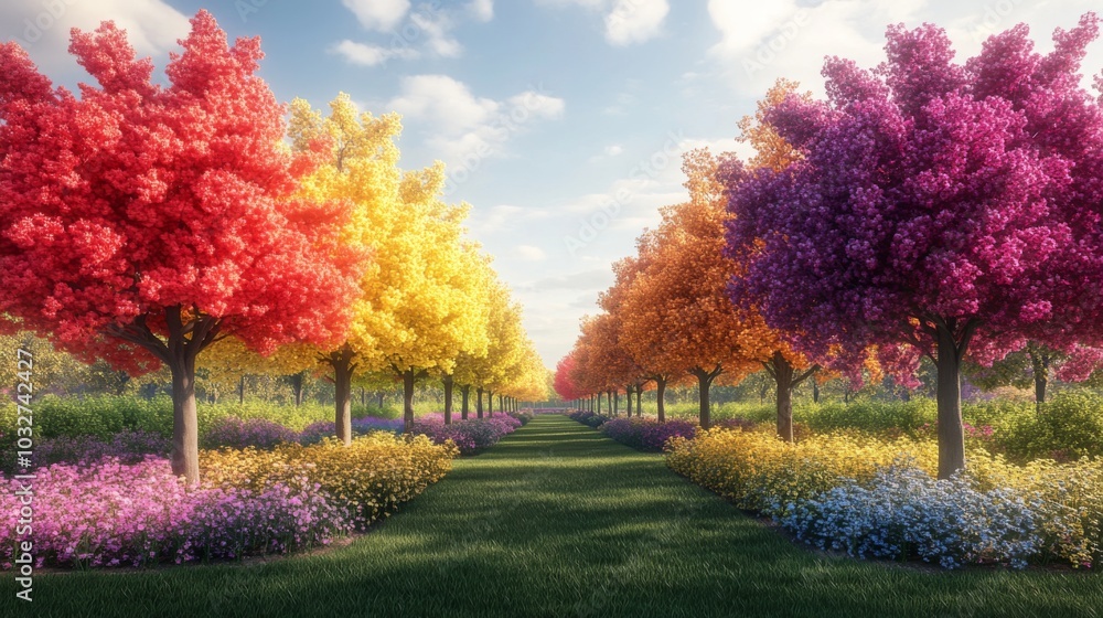 Vibrant Autumn Pathway Vibrant Autumn Pathway