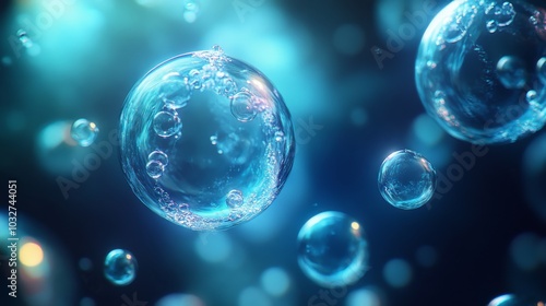 Wallpaper Mural Bubbles in Blue Water Torontodigital.ca